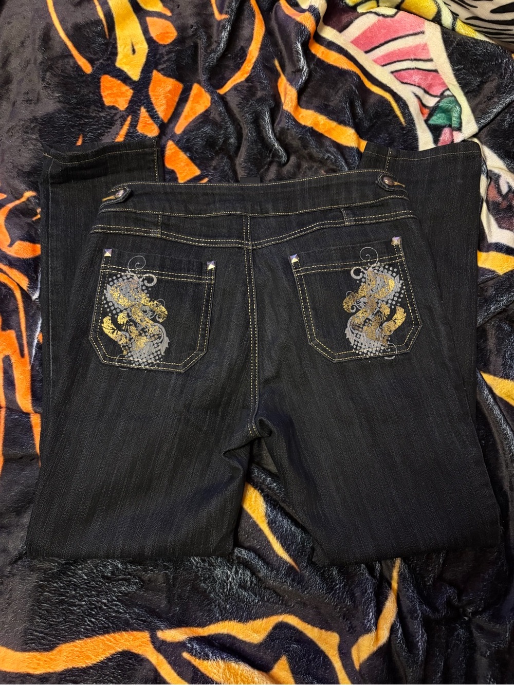 Rockawear Women's Black Embellished Pocket Jeans